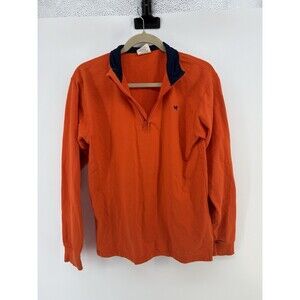 Jack Thomas Boys Size XL 18-20  1/4 Zip Pullover Orange flaw Side Seam